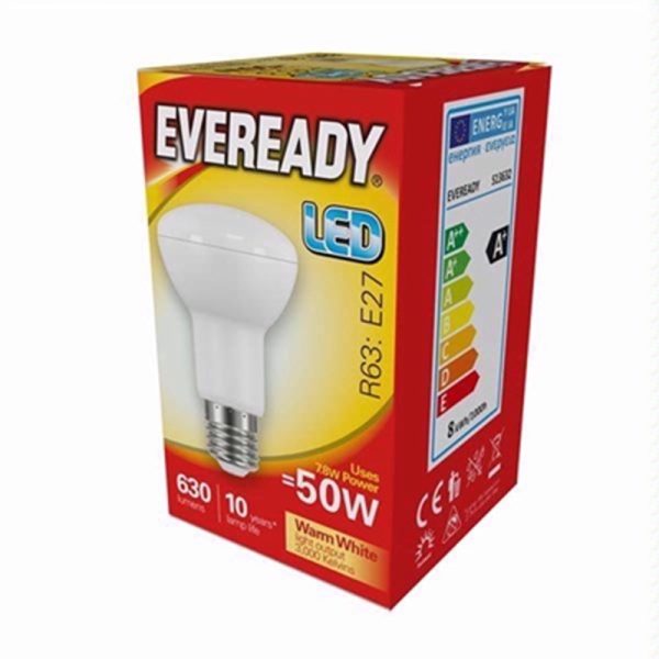 EVEREADY LED BULB WARM WHT R63 ES 7.8W PACK OF 5