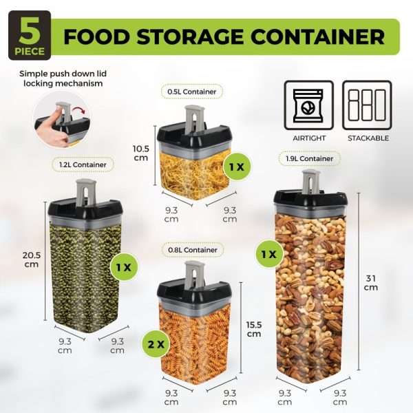 TOP 3 PLASTIC FOOD STORAGE CONTAINERS 5PCS