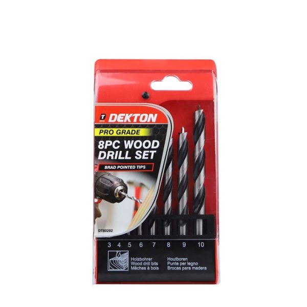 DEKTON WOOD DRILL SET 2-10MM 8PC