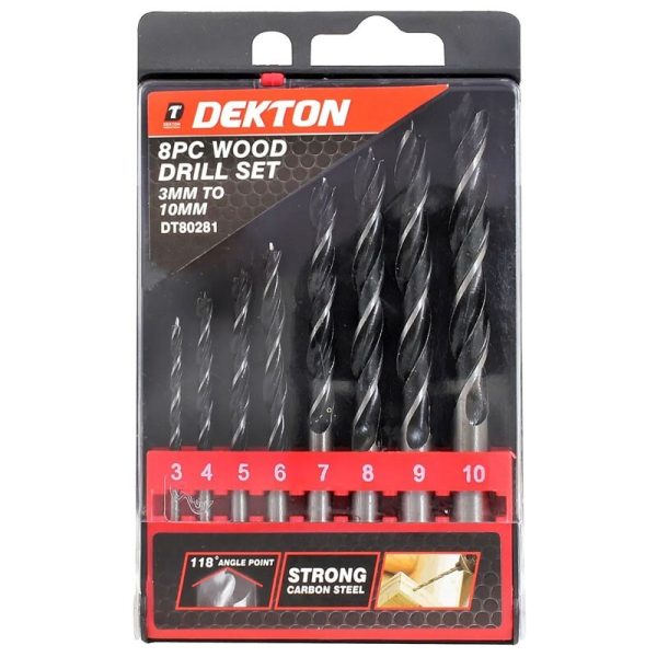 DEKTON WOOD DRILL SET 3-10MM 8PC