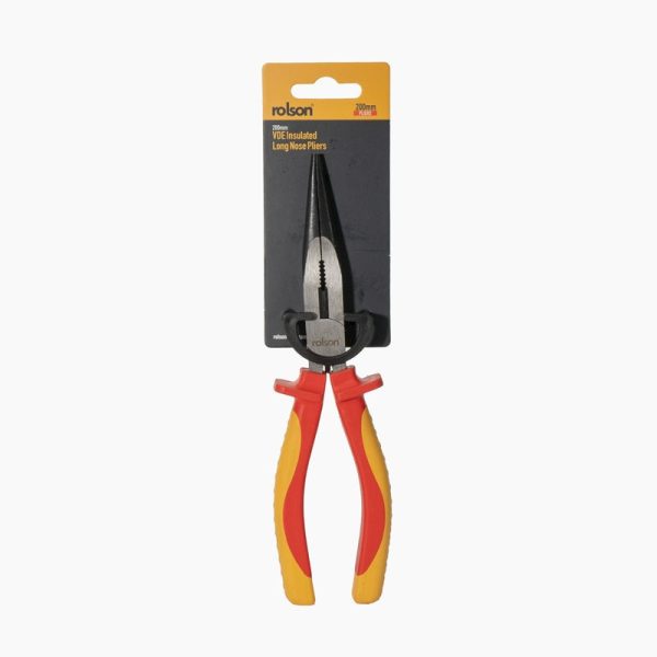 ROLSON LONG NOSE PLIERS VDE INSULATED 200MM