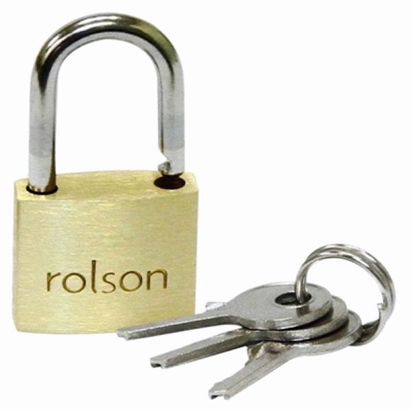 ROLSON PADLOCK BRASS 20MM 2PCE