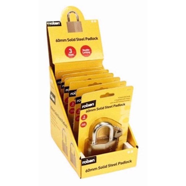 ROLSON PADLOCK SOLID STEEL 60MM