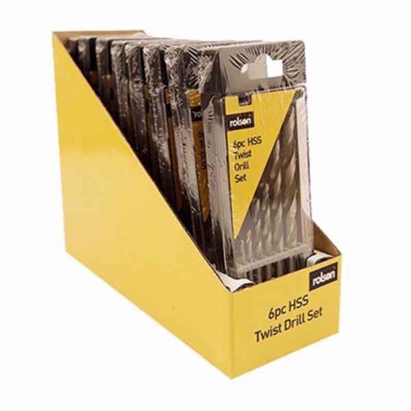 ROLSON HSS TWIST DRILL BIT 6PC SET