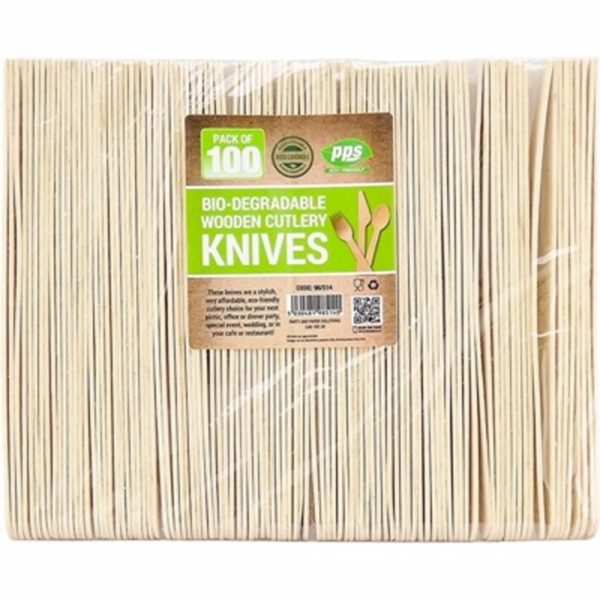 PPS 100 WOODEN BIODEGRADABLE KNIVES