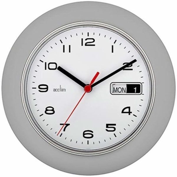 ACCTIM DATE MINDER WALL CLOCK GREY