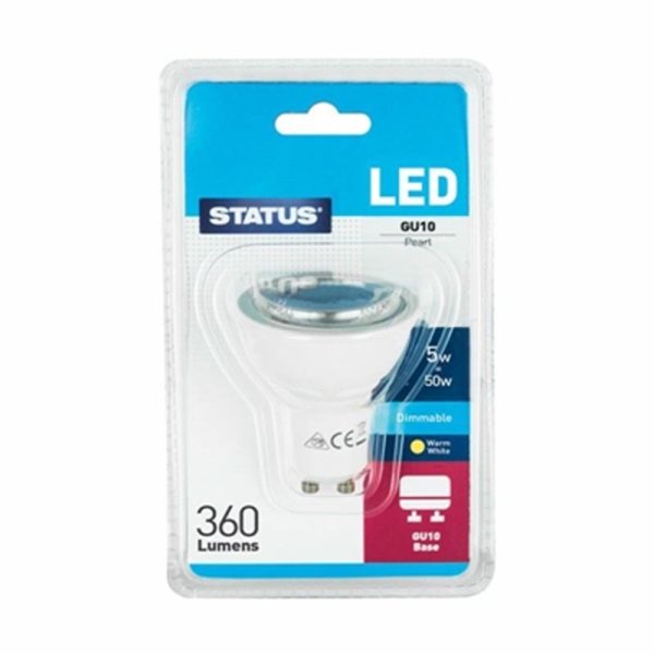 STATUS DIMMABLE LED GU10 CLR W/W 5W 50W