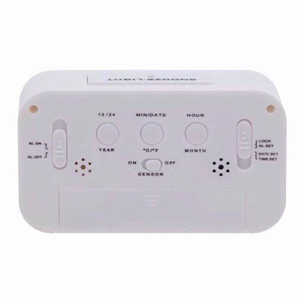 PREMIER LCD DIGITAL CLOCK WHITE 13.5X7.3X4.7C