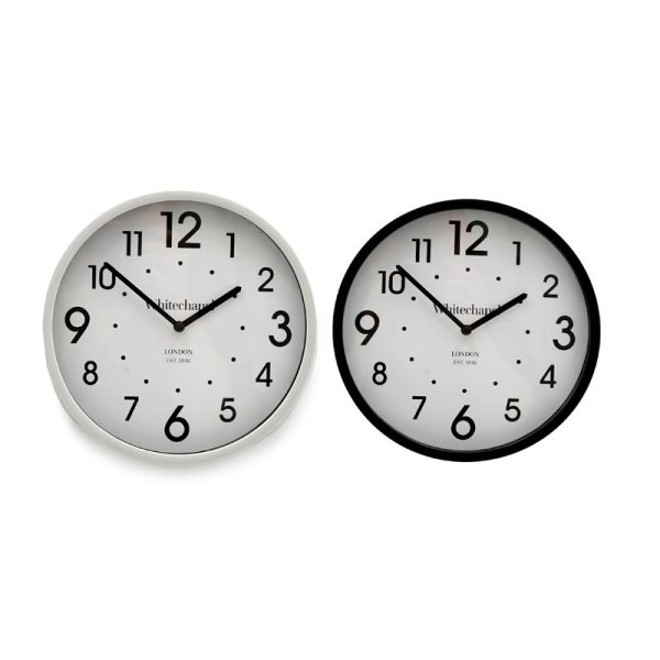 WALL CLOCK ASSORTED BLACK & WHITE 22CM