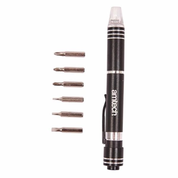 AMTECH PRECISION SCREWDRIVER 6IN1 LED(PROMO)