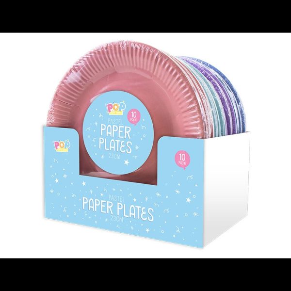 PASTEL PARTY PLATES 23CM ROUND PACK OF 10