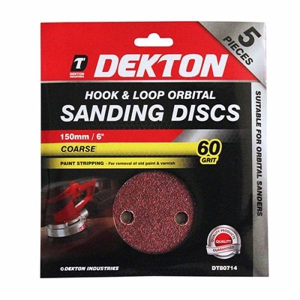 DEKTON HOOK & LOOP ORIBTAL SANDPAPER DISC 5PC