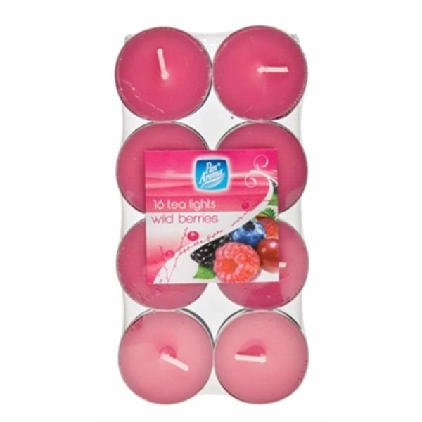 PAN AROMA C TEA-LIGHTS PACK OF 16 WILD BERRY