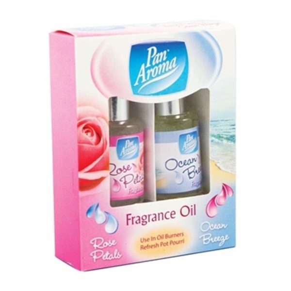 PAN AROMA OIL PACK OF 2 SCENT ROSE/OCEAN