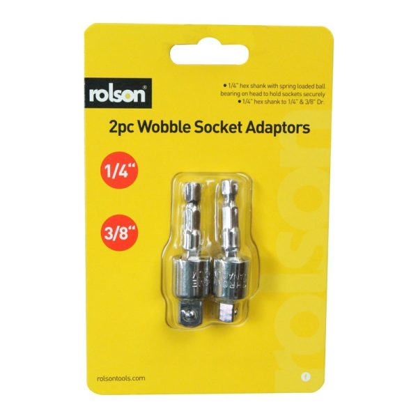 ROLSON WOBBLE SOCKET ADAPTORS 1/4 & 3/8 2PCE