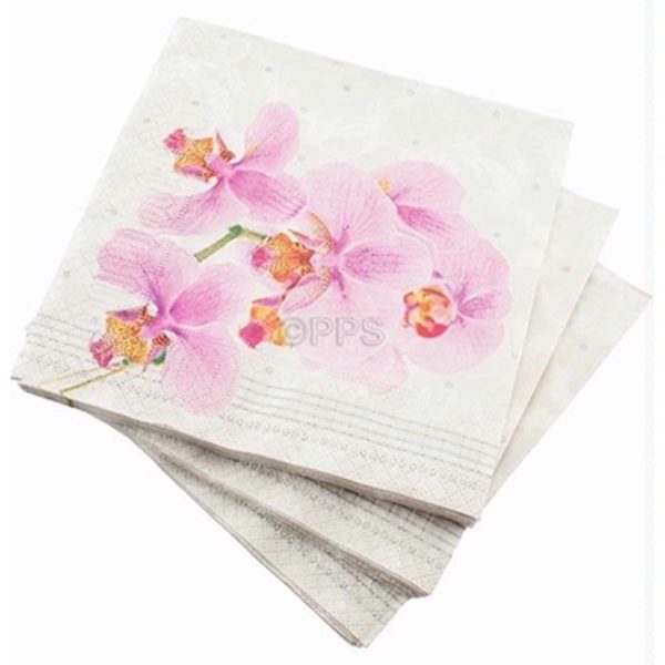 PPS 3PLY 33CM 20 NAPKINS ORCHIDS