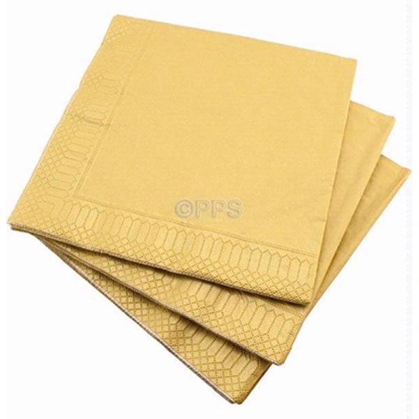 PPS 3PLY 40CM 20 NAPKINS GOLD