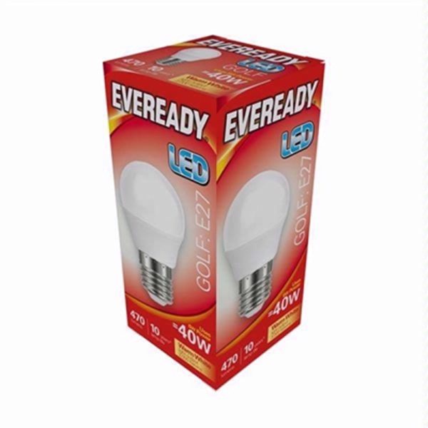 EVEREADY LED BULB WARM WHT GOLF ES 6/40W PACK OF 5