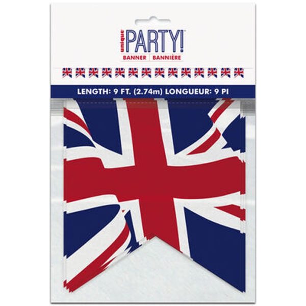 UNION JACK PLASTIC BUNTING BANNER 9FT