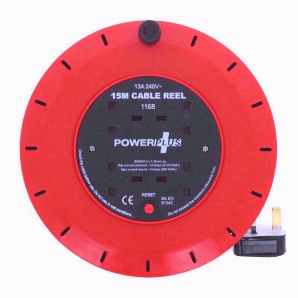 POWERPLUS 15M REEL 13AMP