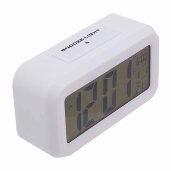 PREMIER LCD DIGITAL CLOCK WHITE 13.5X7.3X4.7C