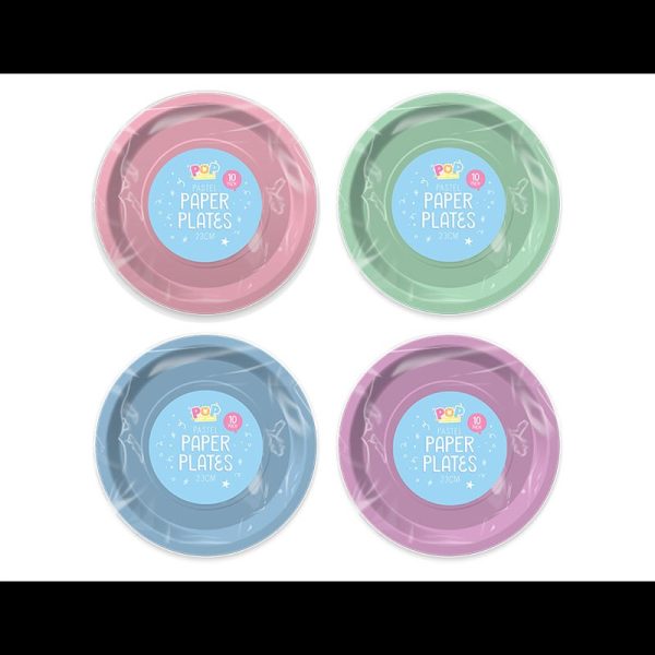 PASTEL PARTY PLATES 23CM ROUND PACK OF 10