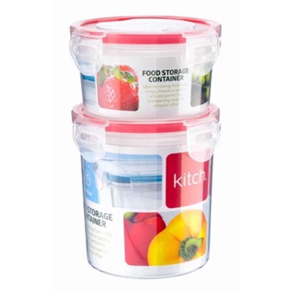 KITCH ROUND CONTAINERS 300ML & 550ML 2PCE SET