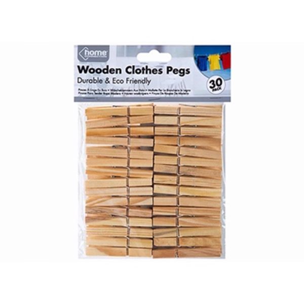 CLOTHES PEGS WOODEN 30PC