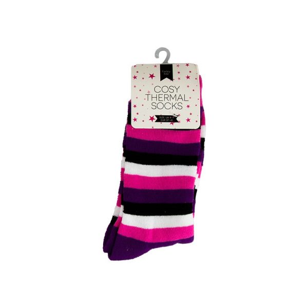 LADIES STRIPE THERMAL SOCKS