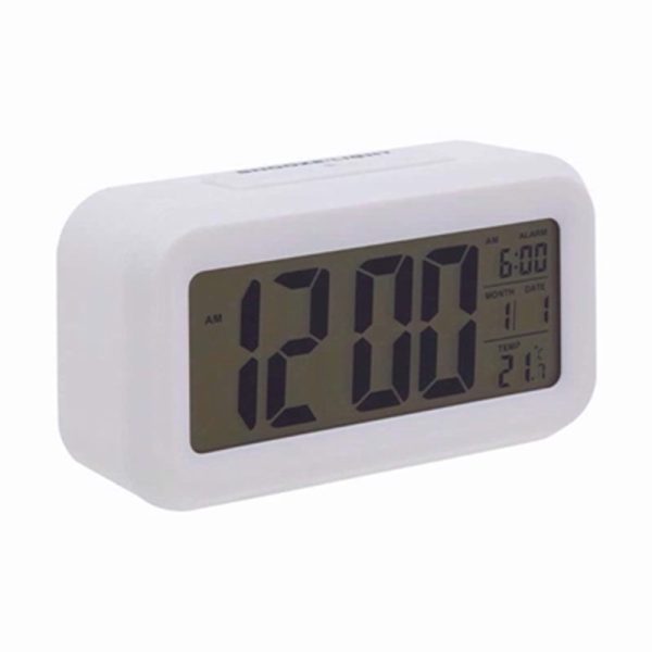 PREMIER LCD DIGITAL CLOCK WHITE 13.5X7.3X4.7C