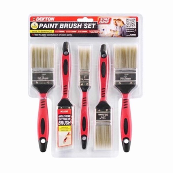 DEKTON PAINT BRUSH 5PC SURE GRIP HANDLE