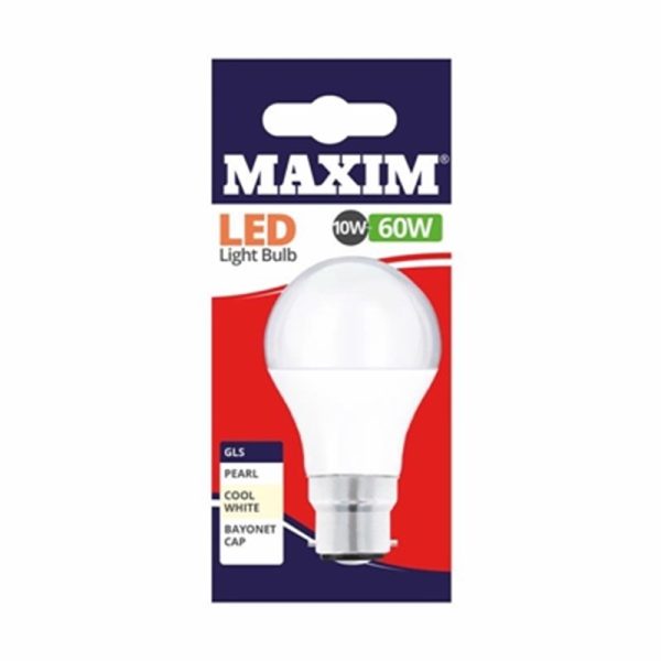 MAXIM LED GLS BC 10W C/W PACK OF 10