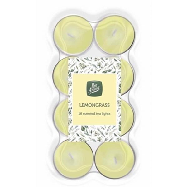 PAN AROMA TEALIGHTS PACK OF 16 LEMONGRASS