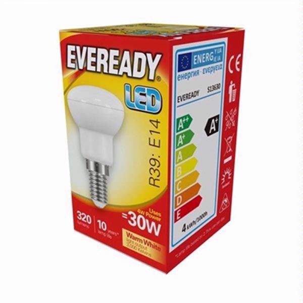 EVEREADY LED BULB WARM WHT R39 SES 4W PACK OF 5