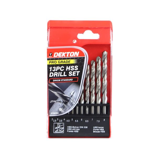 DEKTON HSS DRILL SET PRO 2-8MM 13PC