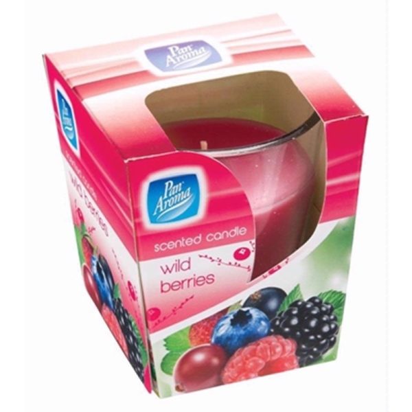 PAN AROMA CANDLE TALL WILD BERRIES EACH