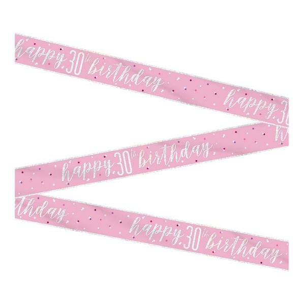 HAPPY 30TH BIRTHDAY BANNER PINK