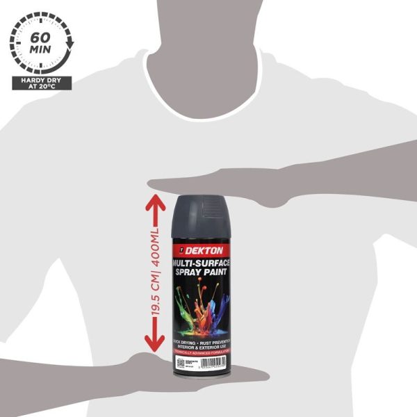 DEKTON SPRAY PAINT GRAPHITE GREY 400ML