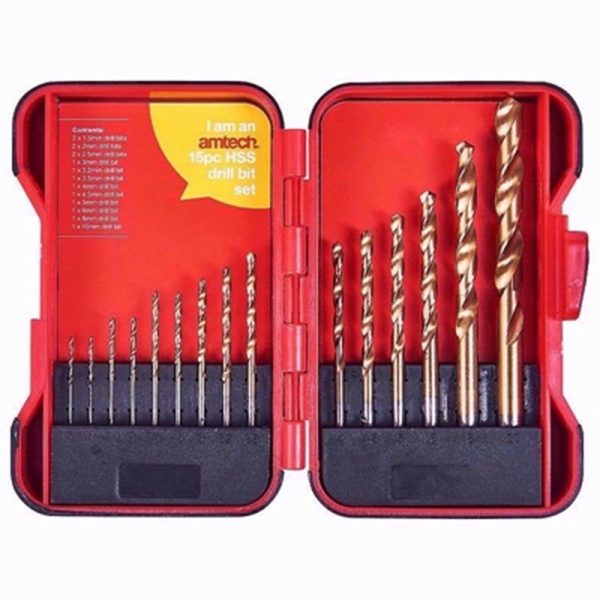 AMTECH DRILL BIT HSS 15PC SET