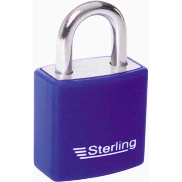 STERLING PADLOCK ALUMINIUM W/COLOURED 20MM