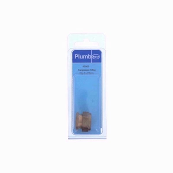 PLUMB COMP FIT BRASS STOP END 15MM