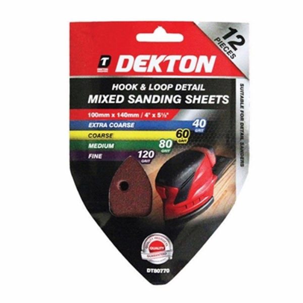 DEKTON HOOK /LOOP DETAIL MIXED SANDING 12PC