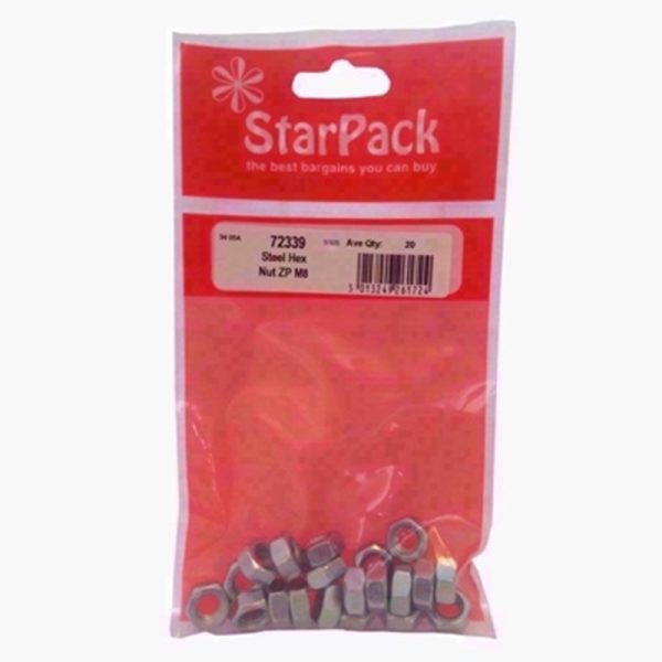 STARPACK HEX NUT STEEL M8