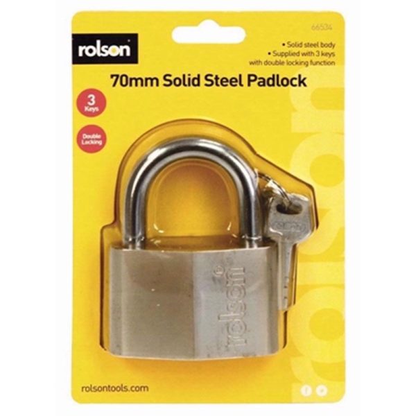 ROLSON PADLOCK SOLID STEEL 70MM