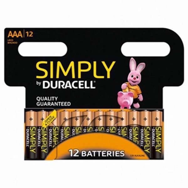 DURACELL BATTERIES SIMPLY PACK OF 12 AAA EACH