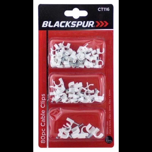 BLACKSPUR CABLE CLIPS 80PC BOTH