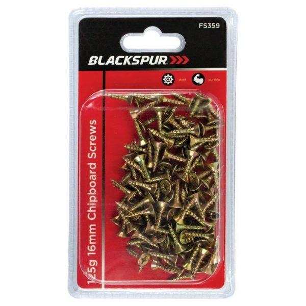 BLACKSPUR CHIPBOARD SCREWS 125G 16MM