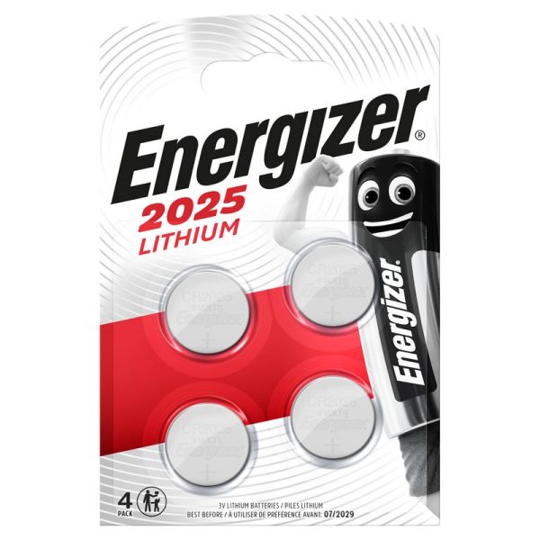 ENERGISER COIN BATTERY CR2025 PACK OF 4