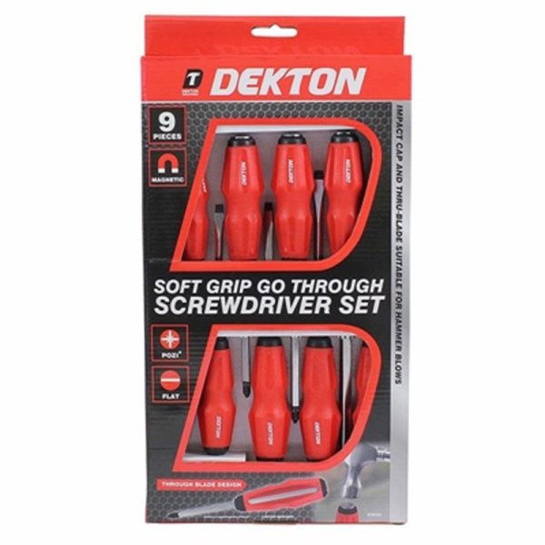 DEKTON SCREWDRIVER 9PC SET SOFT GRIP