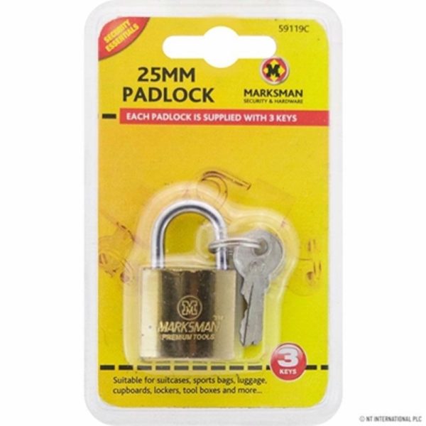 MARKSMAN PADLOCK 25ML BRASS